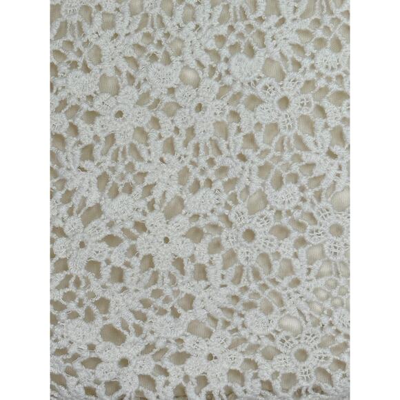 SUITEBLANCO Cream Eyelet Crochet Overlay Cotton Dress Size XL - Picture 3 of 6